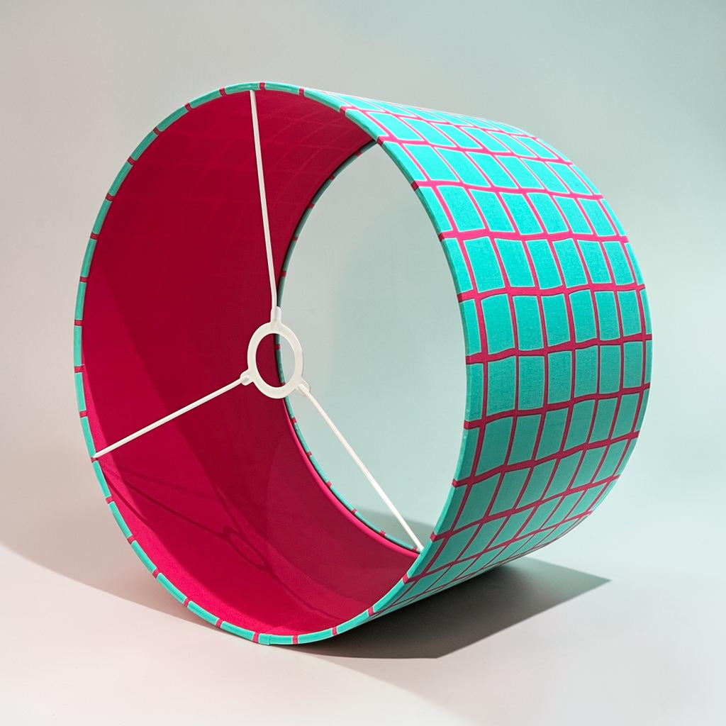 PINK CHECK LAMPSHADE