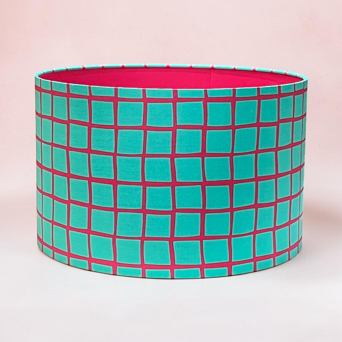 PINK CHECK LAMPSHADE