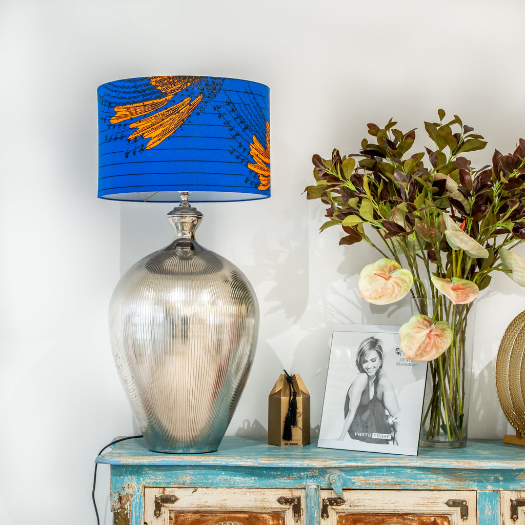 ANELE BLUE DRUM LAMPSHADE