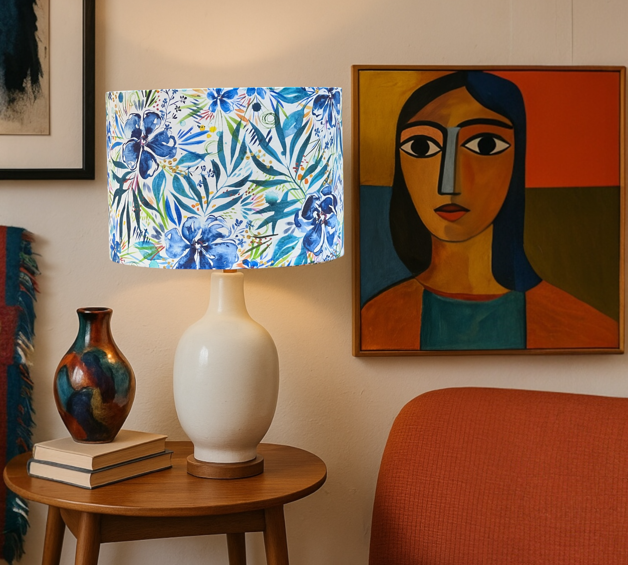 AZURE BLOOM LAMPSHADE