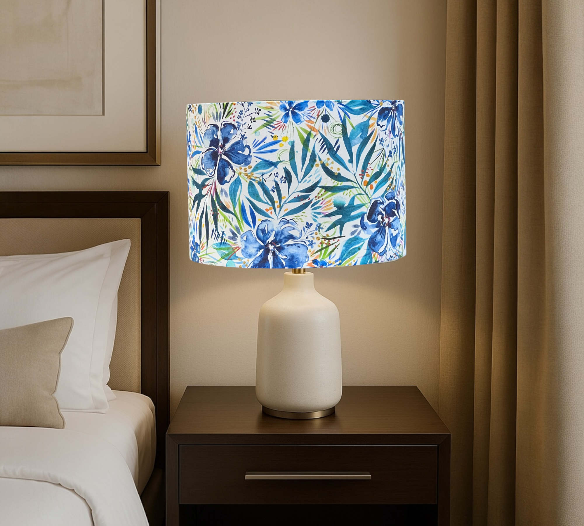 AZURE BLOOM LAMPSHADE