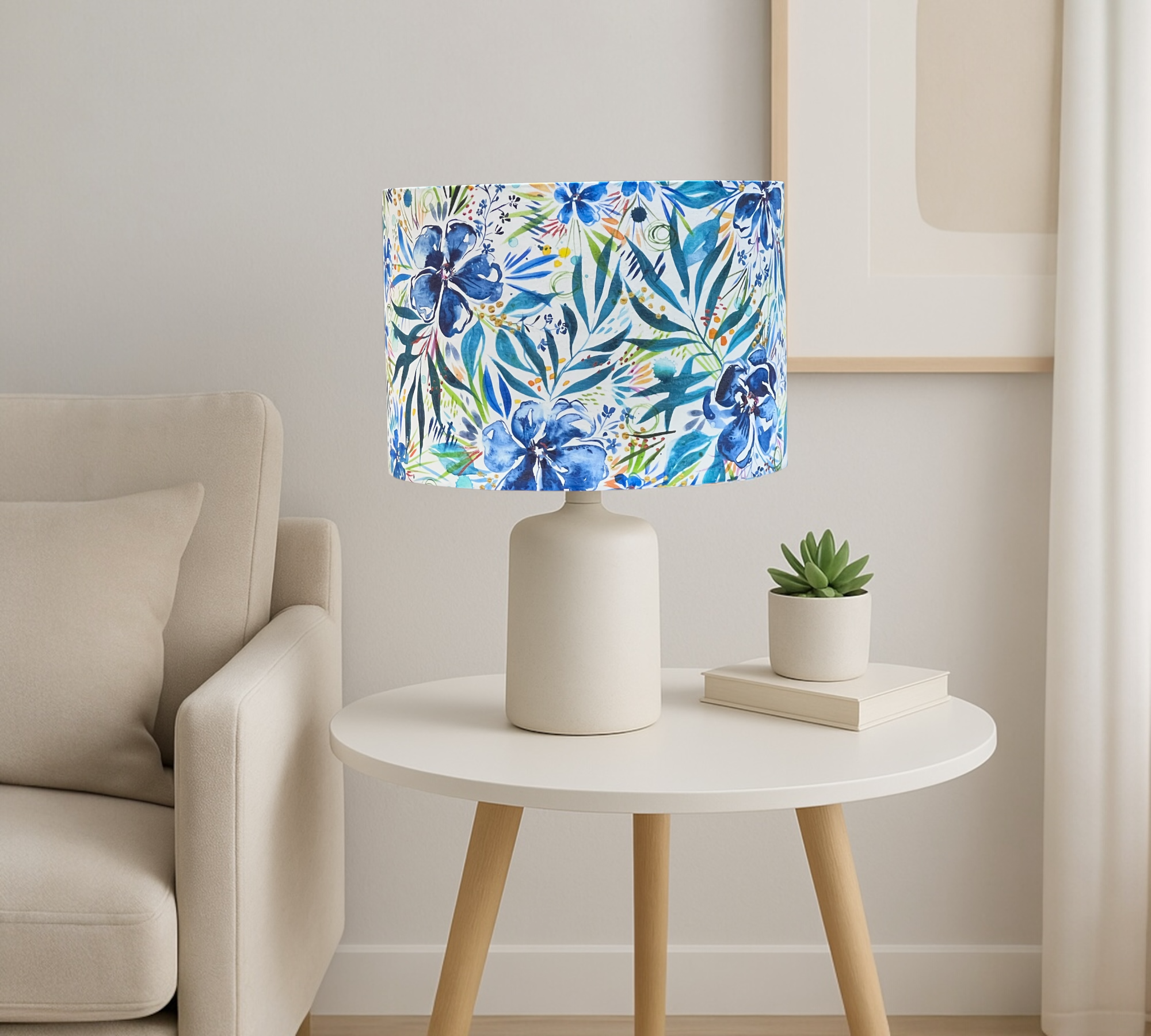 AZURE BLOOM LAMPSHADE